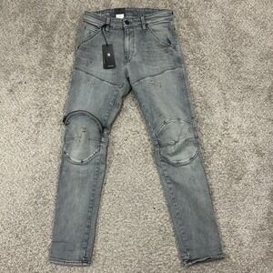 G Star Raw Jeans Mens 30X30 5620 3D Zip Knee Skinny Gray Denim New with Tags